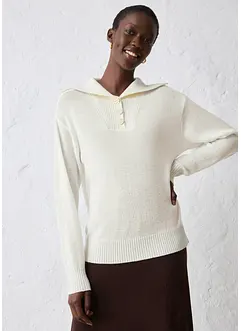 Svetr s límečkem na zip, z merino vlny, bonprix