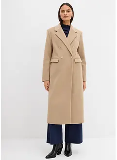 Dvouřadý kabát ve vlněném vzhledu, bonprix