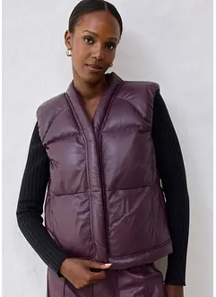 Kožená prošívaná vesta z nappa jehnětiny, bonprix