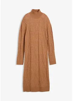 Pletené šaty s copánkovým vzorem, bonprix