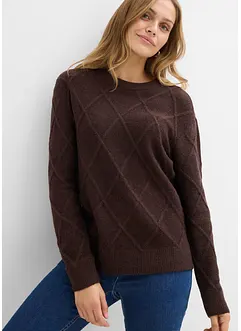 Oversize svetr s copánkovým vzorem, bonprix