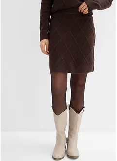 Pletená sukně s copánkovým vzorem, bonprix