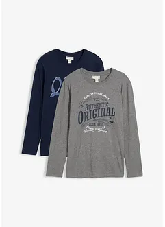 Tričko s dlouhým rukávem, z čisté organické bavlny (2 ks v balení), bonprix