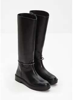 Kožené kozačky se širokou holení, bonprix