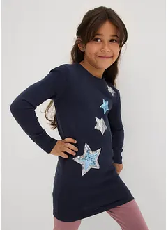 Dlouhý svetr z jemného úpletu s pajetkami, bonprix