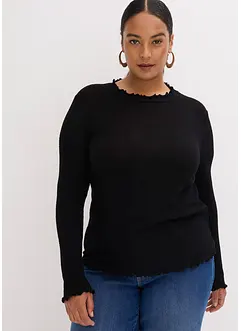 Žebrované tričko z viskózové směsi, bonprix