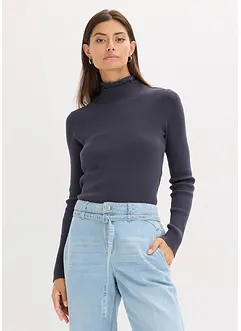 Žebrovaný svetr ze splývavé viskózové směsi, bonprix