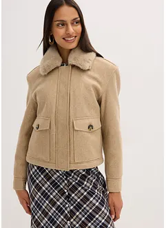 Zimní bunda s vlněným vzhledem, bonprix