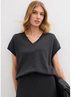 Svetr bez rukávů z čisté bavlny, bonprix