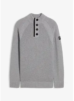 Strukturovaný svetr se stojáčkem, z recyklované bavlny, bonprix