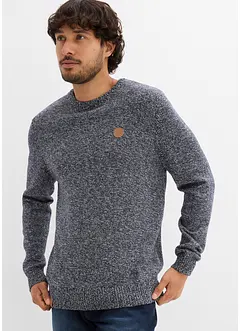 Svetr s kulatým výstřihem, s čistou bavlnou, bonprix