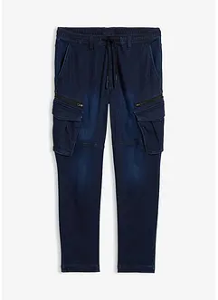 Teplákové džíny s cargo kapsami, Regular Fit, Straight, bonprix