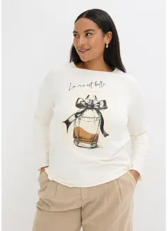 Tričko s dlouhým rukávem, z bavlněného streče, bonprix