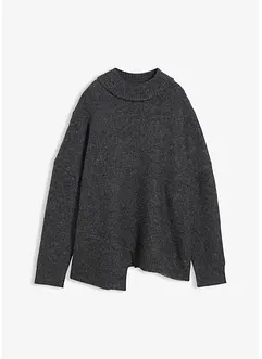 Svetr s asymetrickým spodním lemem a s podílem vlny, bonprix