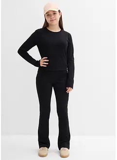 Triko s dlouhým rukávem a žerzejové žebrované kalhoty (2dílná souprava), bonprix
