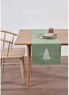 Běhoun na stůl z organické bavlny s výšivkou, bonprix