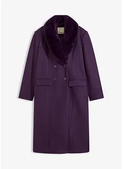 Kabát s odnímatelnou umělou kožešinou na límci, bonprix