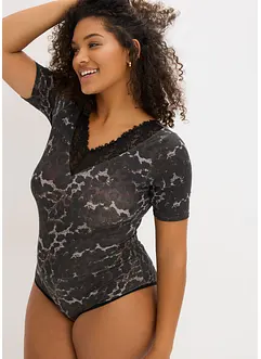 Body s polovičními rukávy, z modalu s krajkou, bonprix