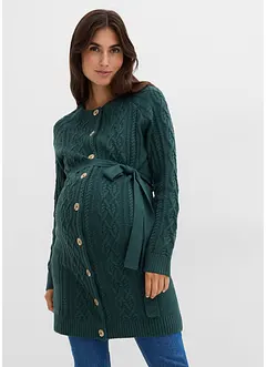 Velmi dlouhý těhotenský pletený kabátek a pletené šaty, z bavlněné směsi, bonprix