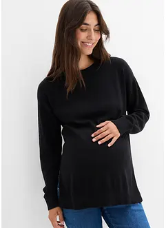 Měkký těhotenský svetr s rozparky pro kojení, z organické bavlny, bonprix