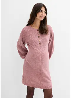 Těhotenské  a kojicí pletené šaty s dlouhou knoflíkovou lištou, bonprix