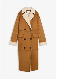 Kabát z umělé kůže, s hřejivou plyšovou podšívkou, bonprix