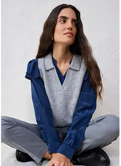 Svetr bez rukávů s vlnou alpaka, bonprix