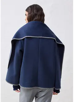 Vlněný kabátek s ozdobnou výšivkou (2dílná souprava se šálou), bonprix