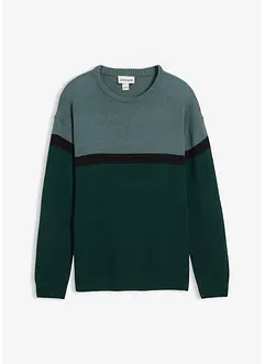 Svetr s kulatým výstřihem, snadná údržba, barevné bloky, bonprix
