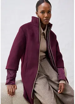 Vlněný kabát s prošívanou vnitřní bundou (2dílná souprava), bonprix