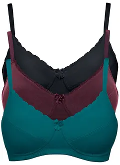 Podprsenka bez kostic, s bavlnou (3 ks v balení), bonprix