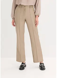 Kalhoty z umělé kůže, s rovnými nohavicemi a sámky, bonprix