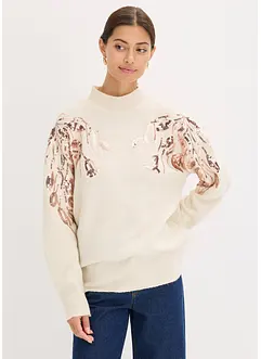 Oversized svetr s pajetkami, bonprix