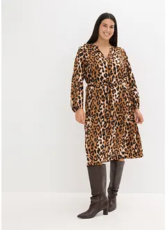 Midi šaty ze splývavého saténu, bonprix