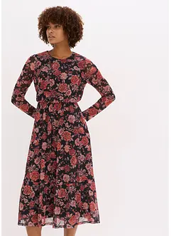 Midi šaty z měkké síťoviny, bonprix