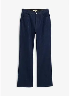 Volné džíny Straight, High Waist, pohodlný pas, se štrasem, bonprix