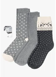 Termo ponožky (3 páry) s organickou bavlnou, bonprix