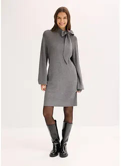 Pletené šaty s mašlí, z měkké viskózové směsi, bonprix