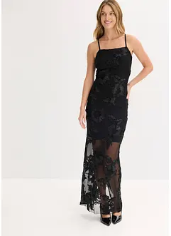 Maxi šaty s květinovou výšivkou, bonprix