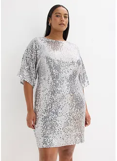 Pajetkové šaty s ozdobnou mašlí, bonprix