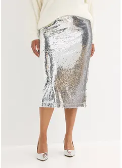 Midi sukně s pajetkami, bonprix