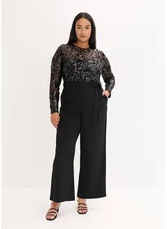 Overal s výšivkou s flitry, bonprix