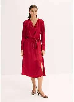 Midi šaty z lesklého saténu, bonprix