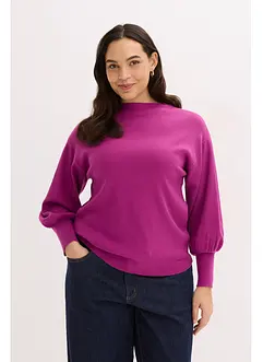 Pletený svetr s balónovými rukávy, bonprix