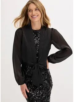 Bolerko z jemného tylu, s ozdobnou vázačkou, bonprix