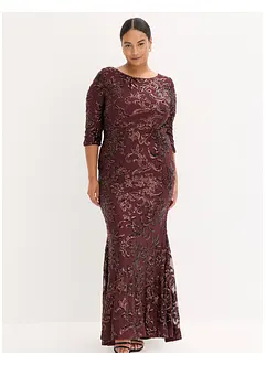 Pajetkové šaty s výstřihem na zádech, bonprix