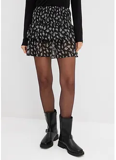 Volánová sukně ze strukturovaného materiálu se zmačkanou úpravou, bonprix