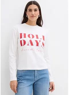 Tričko s dlouhým rukávem, ze směsi s organickou bavlnou, bonprix