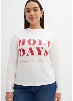 Tričko s dlouhým rukávem, ze směsi s organickou bavlnou, bonprix