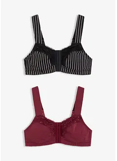 Podprsenka bez kostic, s předním zapínáním (2 ks v balení), bonprix